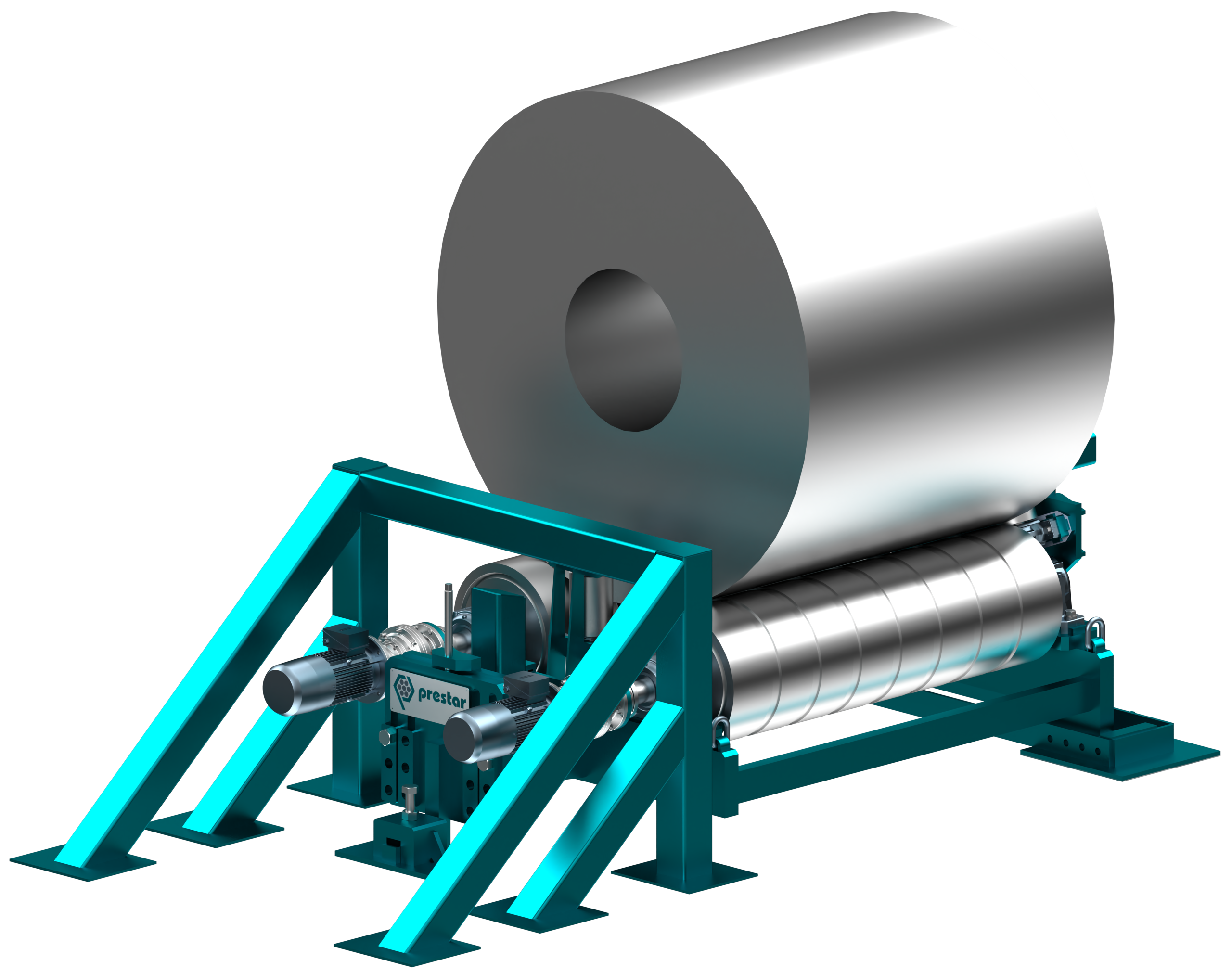 Rolling table for tightening coils of sheet metal